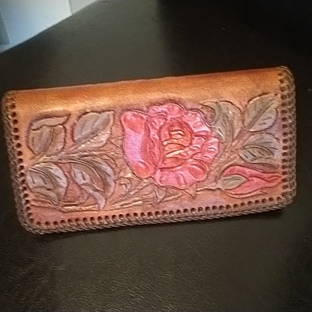Leather checkbook wallet